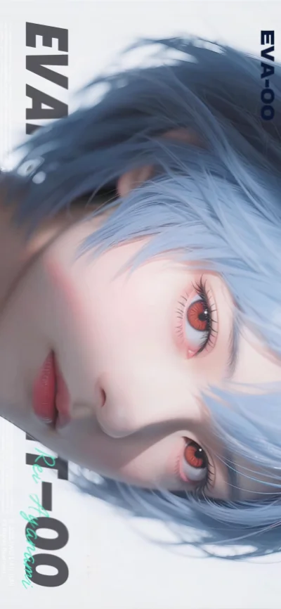 《新世纪福音战士》绫波丽 4K 手机壁纸：EVA-00 高清特写原图下载【2078x4500 PNG】