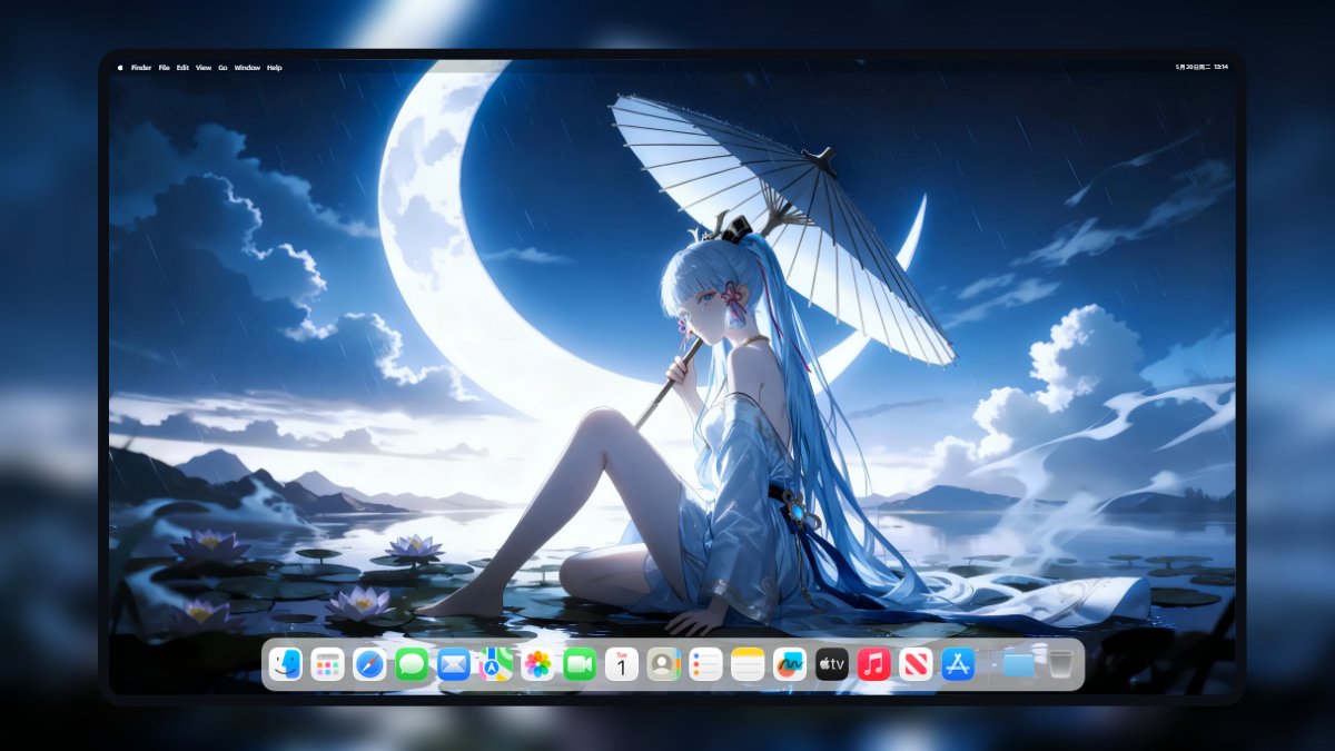 《原神》神里绫华 4K AI 绘画电脑壁纸 月下 撑伞 荷花