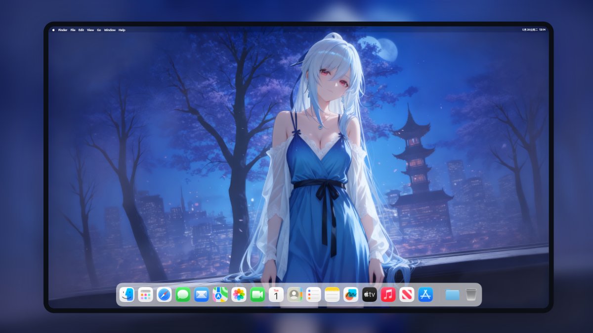 《崩坏:星穹铁道》镜流 4K AI 绘画电脑壁纸 蓝裙 夜景