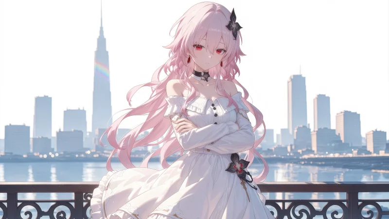 《崩坏：星穹铁道》三月七 4K 电脑壁纸：长夜月白裙、都市晨光高清原图下载【4096x2304 PNG】