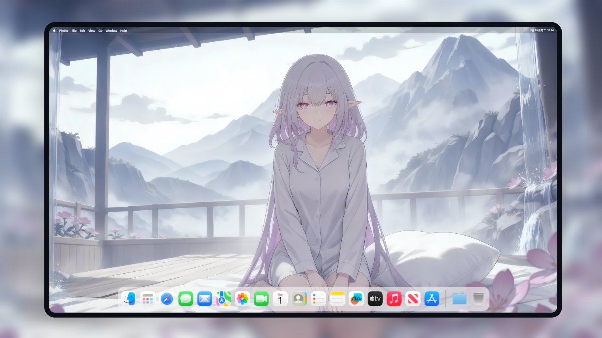 《崩坏:星穹铁道》遐蝶 5K AI 绘画电脑壁纸 睡衣 山景