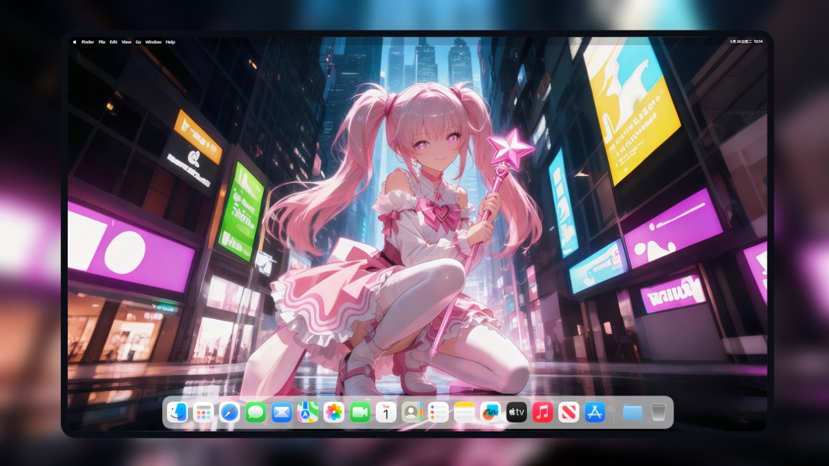 魔法少女 4K 电脑壁纸 粉色双马尾 都市夜景