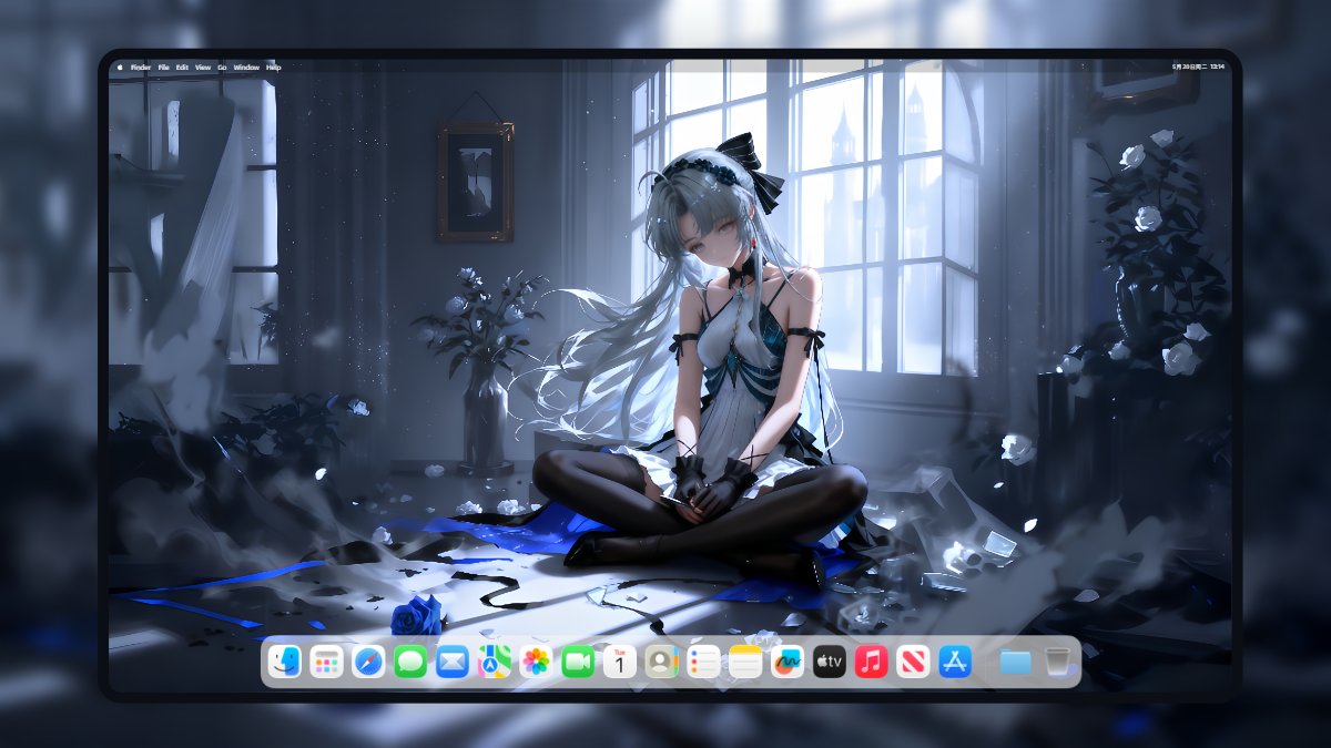 《鸣潮》珂莱塔 8K AI 绘画电脑壁纸 哥特 蓝玫瑰