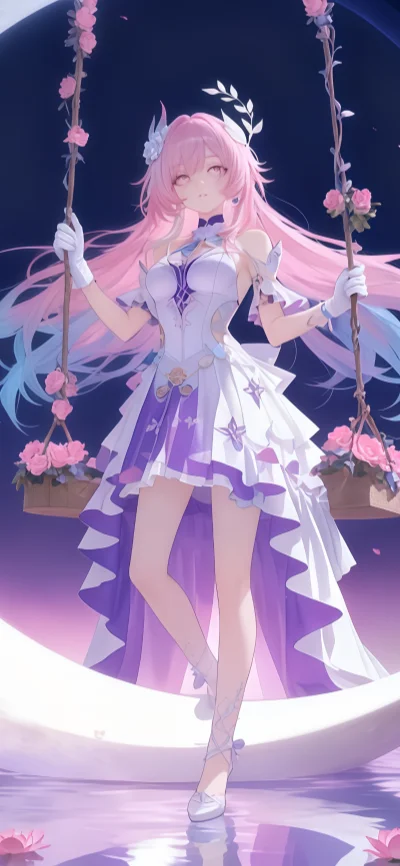 《崩坏：星穹铁道》昔涟 · 紫色仙子风格 4K 手机壁纸（2078×4500）