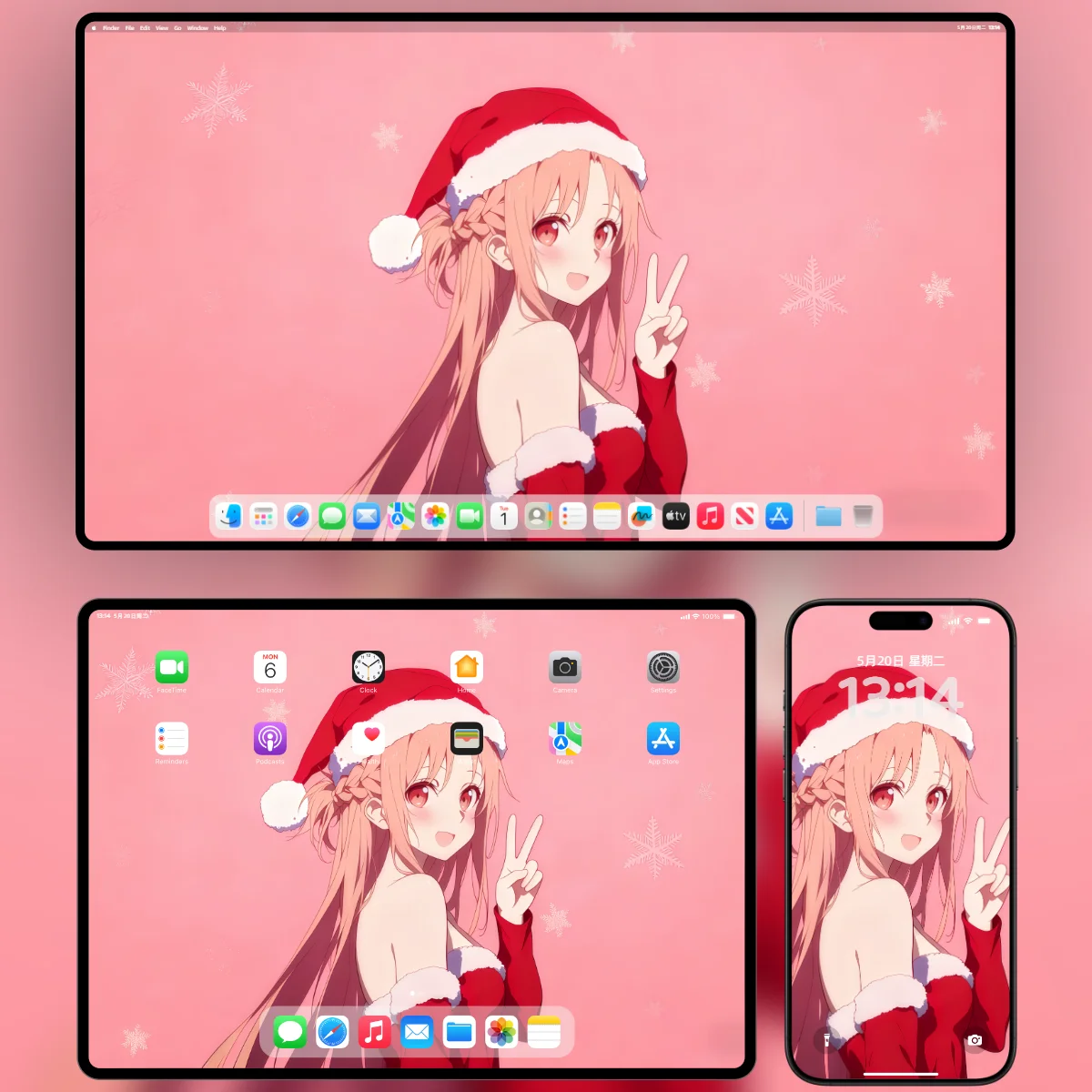 《原神》八重神子 4K AI 绘画电脑壁纸 黑色吊带裙 哥特风 发光蝴蝶