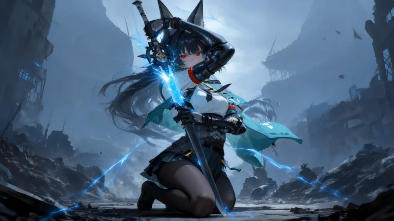 《绝区零》星见雅 4K 电脑壁纸：疾风狐刀、都市战斗高清原图下载【4096x2304 PNG】