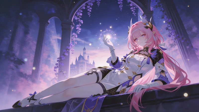 桌面壁纸高清全屏：AI绘画《崩坏3》爱莉希雅 4K 电脑桌面壁纸动漫图片下载