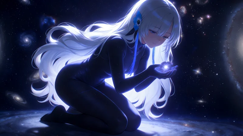 《鸣潮》莫宁 4K 超清壁纸：深空星海与极致暗黑护眼原画