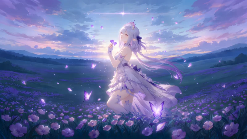 《崩坏:星穹铁道》遐蝶 8K 超清原画壁纸:梦幻蝴蝶花海与全设备三合一适配版