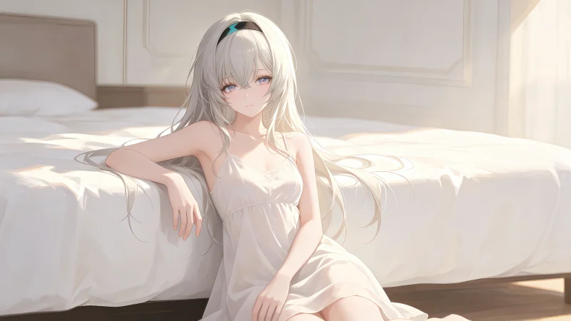 《崩坏:星穹铁道》流萤日常私服:清晨阳光与纯白睡裙,极度治愈的居家风原画