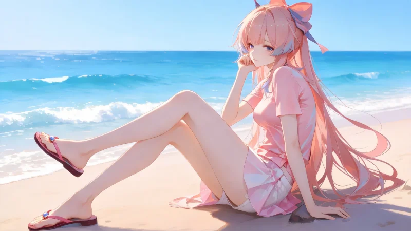 盛夏的清凉暴击!原神心海沙滩私服绝美壁纸