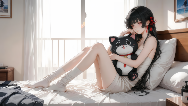 《鸣潮》千咲 4K 超清壁纸:晨光卧室与治愈系慵懒日常