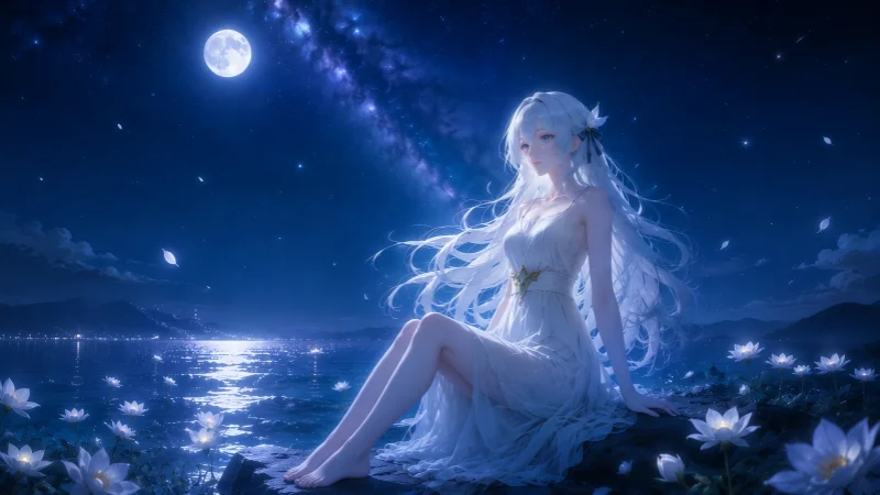 银河降临的浪漫!《星穹铁道》流萤星空月海超清壁纸