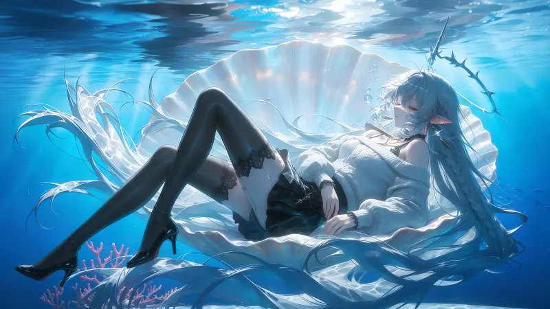 深海空灵神图!《鸣潮》芙露德莉斯水下贝壳沉睡