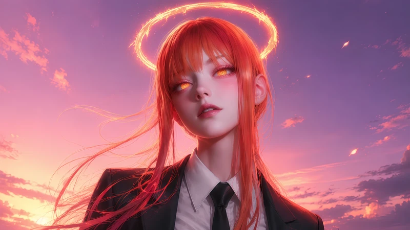 《链锯人》玛奇玛夕阳光环高清壁纸