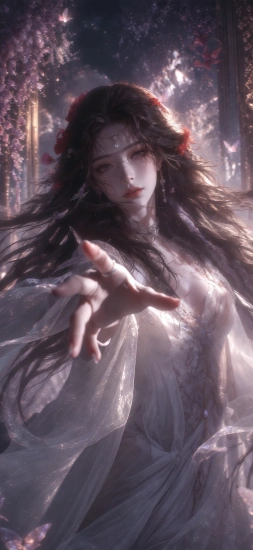 国风动漫少女 灵林粉蝶手机壁纸手机壁纸预览图