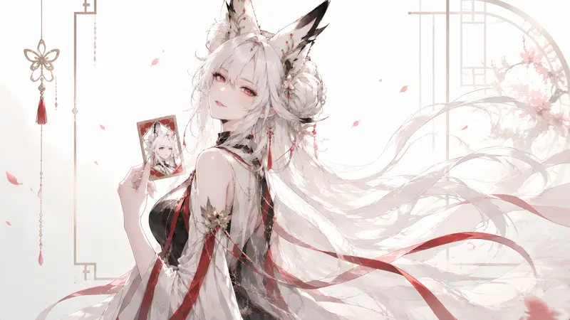 《鸣潮》心月狐白发狐耳少女幻想壁纸