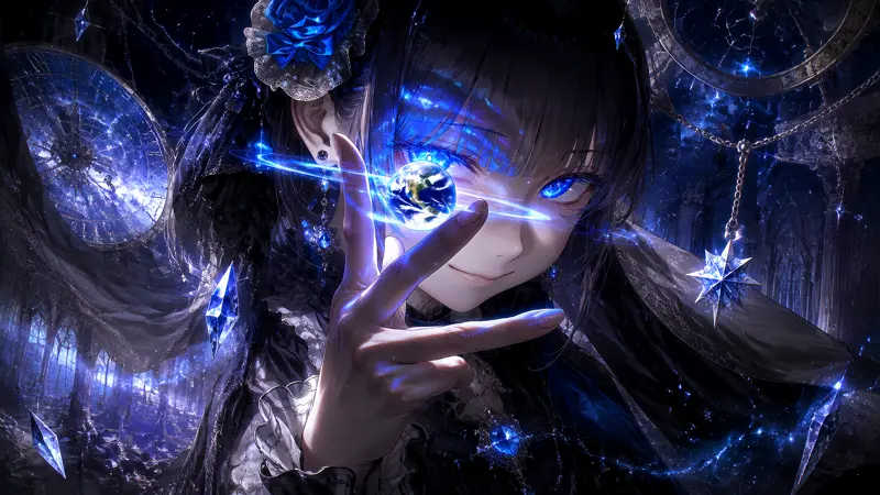 星界魔女壁纸 星空哥特大教堂掌控星河壁纸