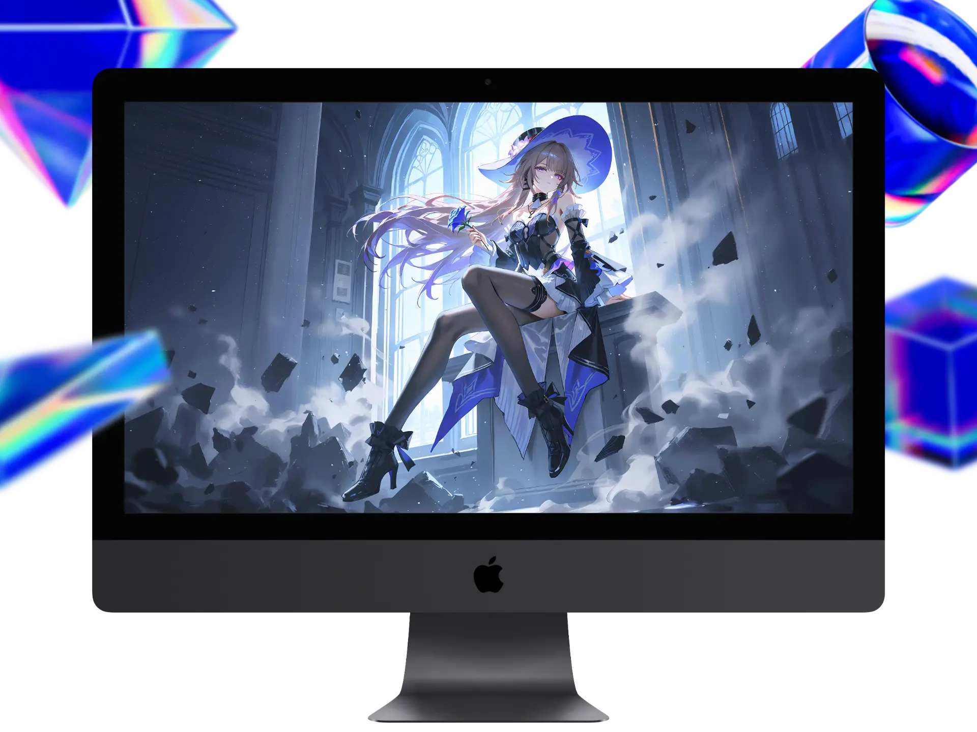 崩坏:星穹铁道大黑塔4K电脑壁纸,哥特风紫发冷艳角色插画